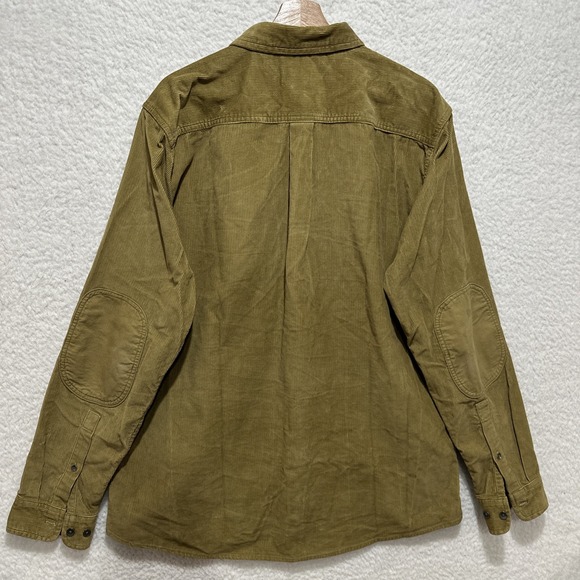 Eddie Bauer Tan Shirt Mens L Large TL Heavy Corduroy Elbow‎ Patch Classic Fit - Picture 2 of 14